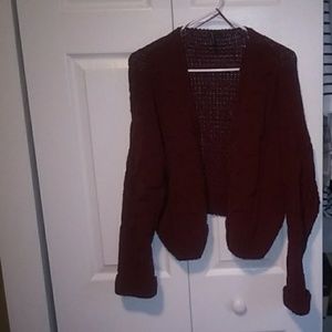 Dark Maroon Cardigan Sweater